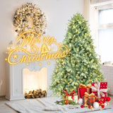 Artificial 7.5ft Blue green Tint Christmas Tree with 2908 PE/PVC Mixed Branch Tips, 800L warm white 18975466