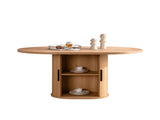 59 Inch Oval Dining Table for 4-6 Oval Table Kitchen Modern Oval Dining Room Table with 2-Layer W3081P338358