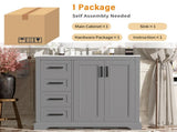 36" Modern Bathroom Vanity with Ceramic Sink, Soft-Close Door, Adjustable Shelf & 3 Drawers, Ample N729P280194E