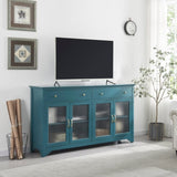65" TV Console, Storage Buffet Cabinet, Sideboard with Glass Door and Adjustable Shelves, Console W965P146219
