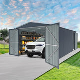 ZUN Outdoor Storage Shed 20x13 FT, Metal Garage Shed Backyard Utility Tool House Building with 2 Doors W1895P199514