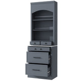TOPMAX Modern 83.7inch High Kitchen Pantry, Freestanding Tall Kitchen N717P221575E
