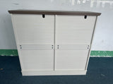 20 Gallon Tilt Out Trash Cabinet Freestanding Trash Bin Cabinet Wood Garbage Recycling Cabinet with W808P379486