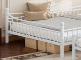 Queen over Queen Metal Bunk Bed with Unique Curved Guardrail Design, Round Tube bunk bed Frame, No 27944966