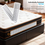 12 Inch Twin Mattress, Spring Mattress with Black-Gold Trim & White Surface, Medium Firm Support for 45429928