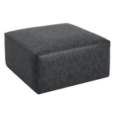 Square PU Leather Ottoman,Black N757P180768B