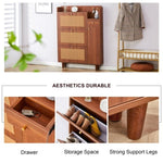 ZUN Modern minimalist storage cabinet, Japanese rattan shoe cabinet, bed top cabinet, small home W1151P147200