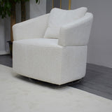 Modern 360 Degree Swivel Sofa Chair, Round Armchairs with High Backrest and Upholstered, Beige W1183P254690