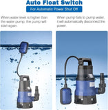 ZUN 3/4HP 2642 GPH 550W Submersible Dirty Clean Pump Swimming Pool Pond Flood Drain Heavy Duty 54985423