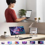 ZUN Portable monitor, adjustable laptop with 360 degree rotating base, ergonomic desktop 30547518