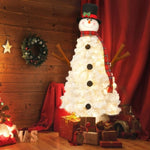 ZUN 4ft Pre-lit Christmas Tree with 100 Lights, Snowman-Shaped Artificial Christmas Tree, Xmas Tree with N710P181795K