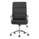 ZUN Black and Chrome Upholstered Office Chair with Casters B062P145550