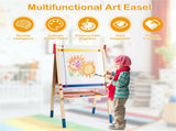 3-in-1 Kids Art Easel - Double-Sided Magnetic BoardPaper Roll, 26 Letter Magnets, Multicolor 82473868