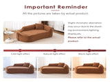 LY-048 Compression Curved Chaise Longue Chair Indoor, Modern Chenille Loveseat Couch with Deep Seat W2231P401723