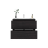 Bathroom Cabinet Opalo, with Two Shelves and Open Storage, Black B070P316867