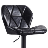 ZUN Faux Leather Swivel Bar Stools set of 2, Adjutable Height Metal Frame, Black 14483545