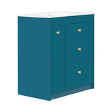 30'' Bathroom Vanity with Ceramic Sink Combo, Free Standing Single Vanity Set with Four Drawers, N710P228374C