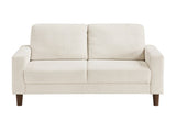 Modern Contemporary Beige Corduroy Upholstered Loveseat Comfortable Cushion Solid Wood Living Room B011P359659