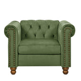 PHOYAL Large CHAIR, Velvet Sofa Classic Tufted Chesterfield Settee Sofa Modern 1 Seater Couch W1708141953