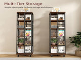 5 Tiers Rotating Bookshelf, Corner, 360 Display Wood Spinning Bookshelves, Floor Standing W2641P399191