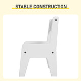 White Kids Study Desk and Chair Set with Storage, MDF, 60.5*41.5*50cm 80179517