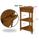 33.8'' Small Triangle Table, Wood Side Table for Small Spaces/ Living Room, 3 Tier End 82781296