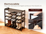 26.8*9.84*35.4in 6-Tier Flat Bamboo Shoe Rack, Coffee Color 30964611