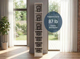 Linen Cabinet 68" H, Three Shelves, Four Drawers and Metal handles, White B097120600