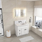 ZUN 40*24 IN Bathroom Vanity Mirrors , Framed Dimmable Makeup Mirror for Wall, Backlit and Shatterproof, W2152128619