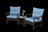 3 Pieces Patio Set Outdoor Wicker Furniture Sets Modern Rattan Chair Conversation Sets with Coffee W640P256776