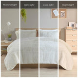 King/Cal King Shaggy Long Fur Comforter Mini Set B03595904