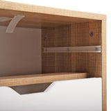 Set of 2 Wooden Modern Nightstand with 2 Drawers and 4 Solid Splayed Legs, Living Room Bedroom W2181P147490