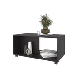Gu Oidak Coffee Table with Open Storage and Caster Wheels, Wengue B128P263706