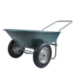 ZUN wheel barrow Two wheeled trolley for green garden 15 inch pneumatic wheel WB1001GN W22770787