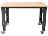 Workbench - 35" Wide Rolling Workbenches for Garage - Adjustable Height, Workshop Tool Bench, Metal W465P190957