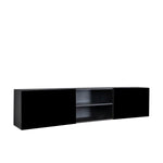 ZUN FCH Modern Minimalist Floating TV Stand for 65-inch TVs, High Glossy Wall-Mounted Entertainment 06436605