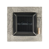 28" Concrete Wood Burning Outdoor Fire Pit Table with Lid - Stone Gray 53657.00