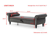 Aijia 63" Velvet Multifunctional Storage Rectangular Sofa Stool Buttons Tufted Nailhead Trimmed W111749317