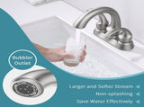 Bathroom Faucet 2-Handle Brushed Nickel with Aerator, Swan Style 4-inch Centerset Vanity Sink with 56283642