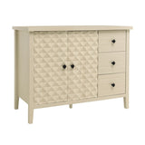 Modern 2 Door 3 Drawer Storage Cabinet,Buffet Cabinet with 2 Embossed Door for Living Room, Kitchen, W688P223053