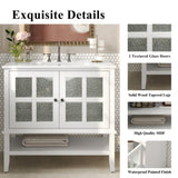 36" Bathroom Vanity with Ceramic Sink, Bathroom Vanity with Adjustable Shelf and Open Shelf, with N817P286249W