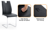 Black PU Dining Chair Set.Uniquely designed black dining chairs. PU material, paired with silver W2920P225024