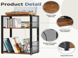 3 Tier Turntable Table with Vinyl Storage for up to 100 Albums, End Side Table for Living RoomRust 93150932