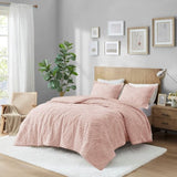 King/Cal King Embroidered Medallion Faux Fur Ultra Plush Comforter Mini Set B03597038