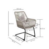 light Grey PE Rattan Outdoor Armchair Spring Support, Set of 2 All-Weather Patio Furniture W3990P436957