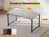 47" Computer Desk Gaming Table Home Office Writing Study Workstation with Sturdy Metal Frame, White 31802411