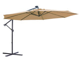 10 FT Solar LED Patio Outdoor Umbrella Hanging Cantilever Umbrella Offset Umbrella Easy Open 92791244
