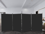 6FT 4-Fold 160g Polyester Fabric Plastic Foot Carbon Steel Frame Foldable Screen Black 26089175