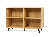 4 Cube Open Storage Bookshelf with 5 Heavy-Duty Metal Elevated Legs, Anti-Tip Wall Anchors Enclosed 18563218