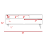 ZUN Tv Stand for TV´s up 52", Three Open Shelves, Two Flexible Drawers, Dark Walnut B097133050